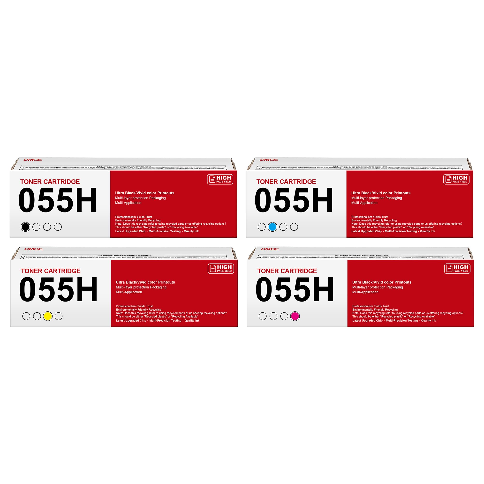 055H - 055 Toner Cartridge Set - MF743cdw Toner Cartridges Replacement for Canon 055 Toner Cartridge Set for Canon MF743Cdw Toner Color MF741Cdw MF745Cdw MF746Cdw, MF743 MF741 Printers, 4 Pack