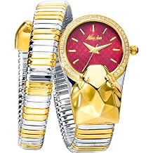 Fashion Trend Unique Womens Quartz Snake Watch Diamond Inlaid Wristwatch Elegant Snake Bracelet Dress Watches Ladies Gifts