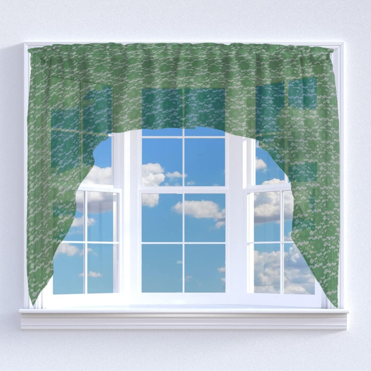 Zen Creative Designs Sheer Floral Lace Swag Window Valance Home Décor Bedroom Nursery Kitchen Window (Coral)