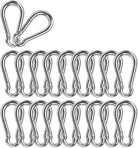 Spring Snap Hook, Lsqurel 304 Stainless Steel Carabiner Steel Clips Keychain Heavy Duty Quick Link for Camping Hiking Traveling