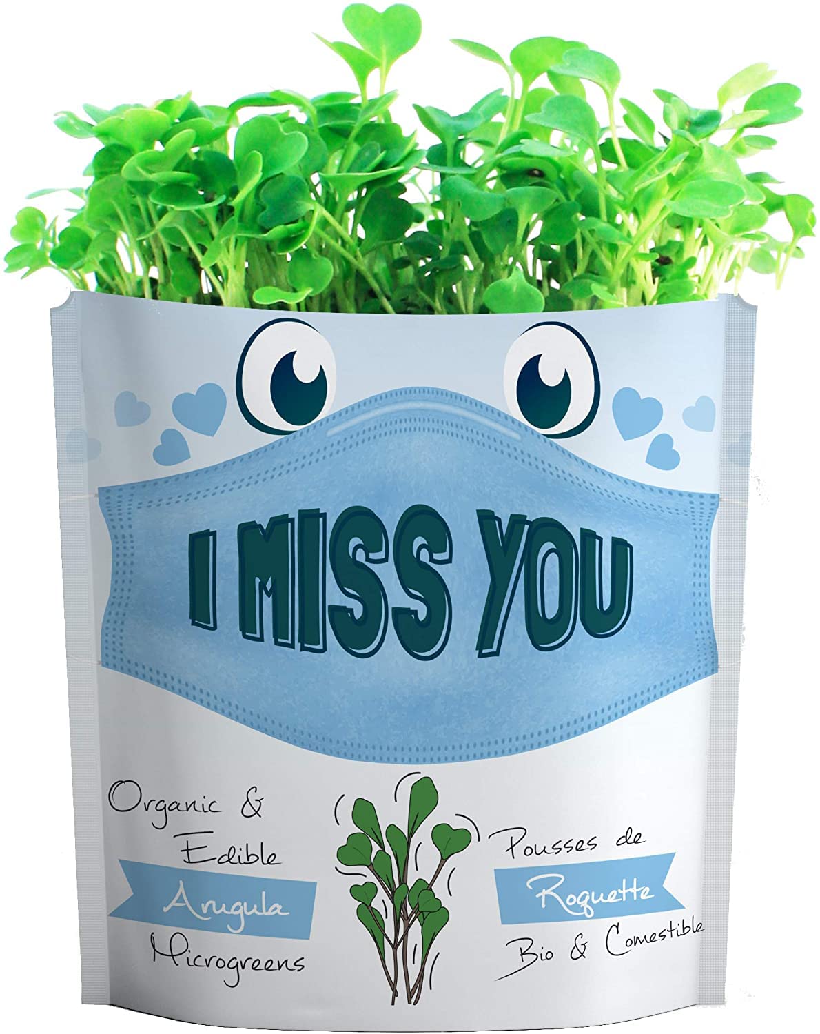 GIFT A GREEN COVID I MISS YOU Greeting Card | Greeting Cards with Organic Microgreens! Just Like Post Card, Simply Mail and Recipient Gets to Grow & Eat | Cards for ll Occasions | 1 P CK