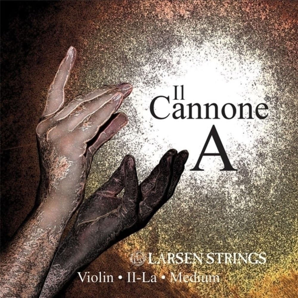 LARSEN STRINGS Violin Strings II Cannone - 4/4 Violin - Medium - Single String A, multifilament fibre nylon core, aluminium wound, tension 5.23/11.50