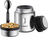 Vista 14 de BOBBER Termo aislado de acero inoxidable de 24 onzas para alimentos calientes con boca extra ancha, cuchara y tazón integrados, mantiene la comida