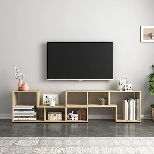Soporte de TV ajustable de 2 piezas para televisores de 32 a 80 pulgadas, mesa de consola de TV moderna de madera, estantería de almacenamiento de disponible en Yaxa El Salvador