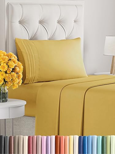 Vista 1838 de Juego de sábanas de 4 piezas tamaño king, extrasuaves, transpirables y refrescantes con esquinas profundas, sábanas de fácil ajuste y sin arrugas