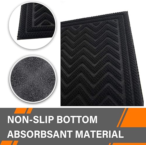 Miniatura 147 de Mibao Tapete para puerta delantera, resistente y duradero, tapete de bienvenida para interiores y exteriores, atrapador de suciedad, impermeable