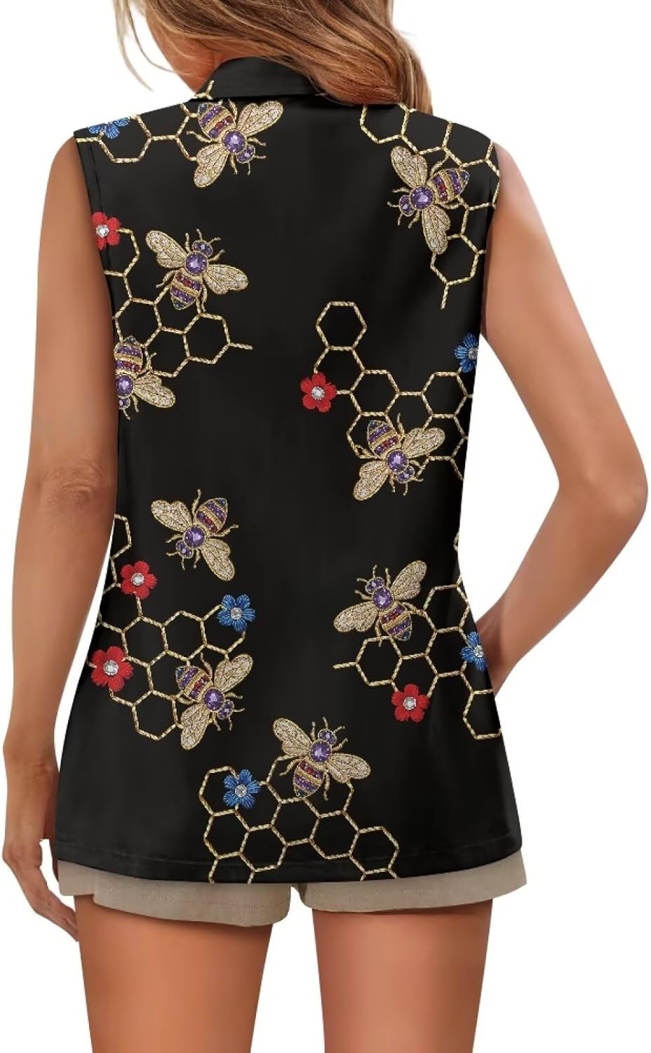 Blazers Vest Sleeveless Dress Jackets for Women Elastic Open Front One Button Suit Dress for Office or Casual