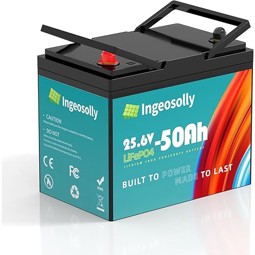 24v 50Ah LiFePO4 Lithium Battery, Up to 15000 Deep Cycles Lipo4 Lithium Batteries Built in Smart BMS, BCI Group 24 Rechargeable Battery for Trolling Motor, Kayak, RV, Camping, Solar Sytem