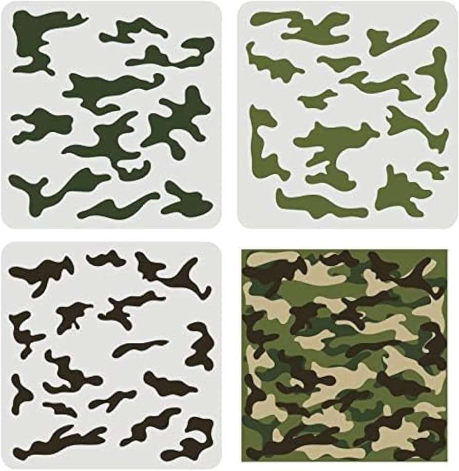 Amazon.com: FINGERINSPIRE 3 pcs Camo Stencil Kit 11.8x11.8inch Camo Stencils for Spray Paint Camouflage Pattern Stencils for Painting on Wood, Canvas, Paper, Fabric, Floor, Wall and Tile