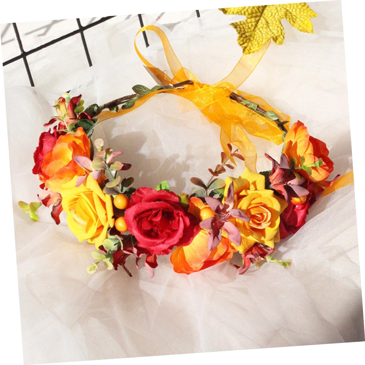 FRCOLOR 5St Simulations blumen haarband Rose geblümt Blumenkrone Blumenkranz damen stirnbänder wedding hair accessories hochzeits haarschmuck Blumengirlanden-Stirnband Kopfschmuck Stoff