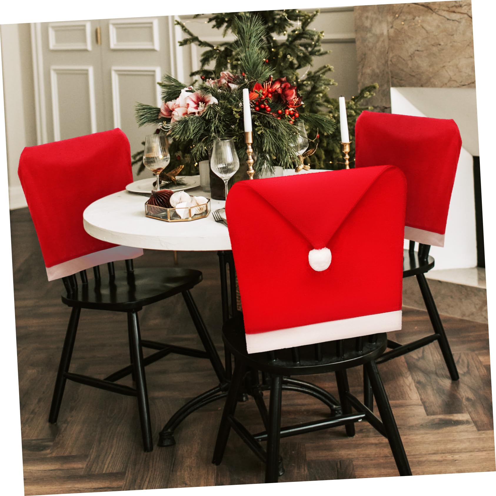 10piezas Fundas De Sillas De Navidad De Decoración Festiva para Comedor Funda De y Confortable Accesorios para Celebraciones Navideñas