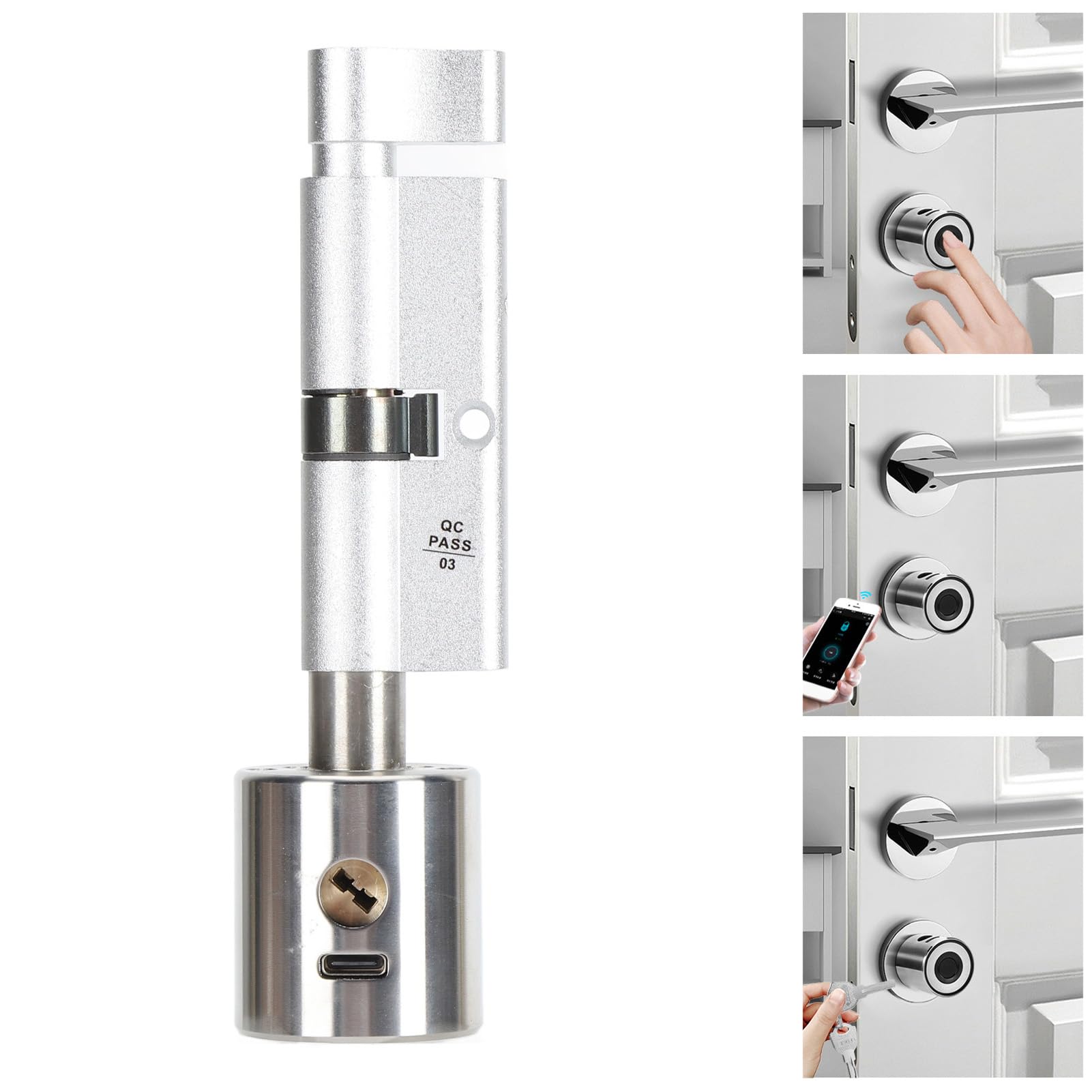Smart Lock contrôlé par Application, Serrure Biométrique électronique Antivol pour la Maison Intérieure