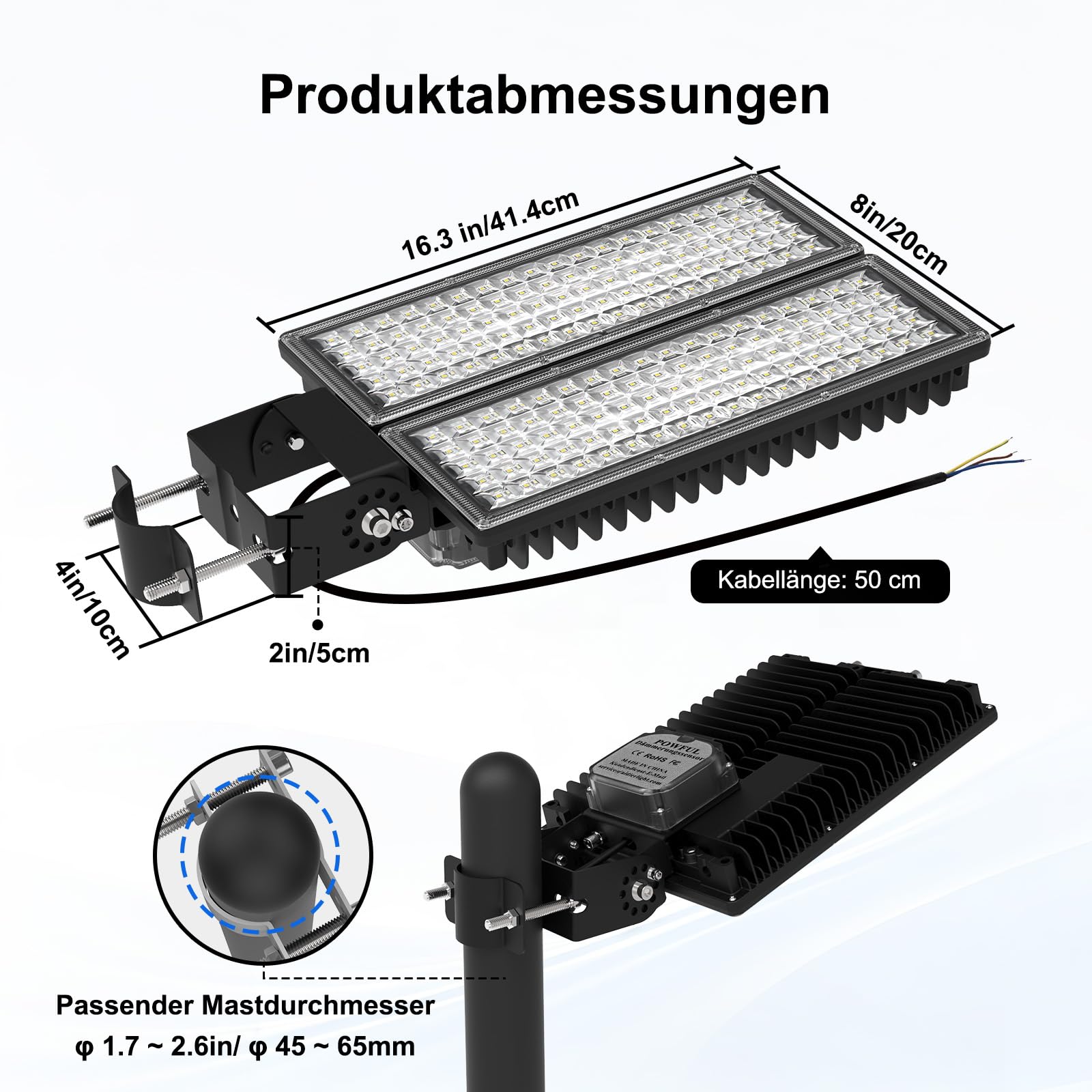 100W Dämmerung bis Morgengrauen LED Strahler Außen 2 Stück, 28000LM Flutlicht mit Fernbedienung & Dämmerungssensoren, 6500K Kaltweiß Straßenlaterne, IP67 Wasserdicht LED Fluter für Garten, Hof