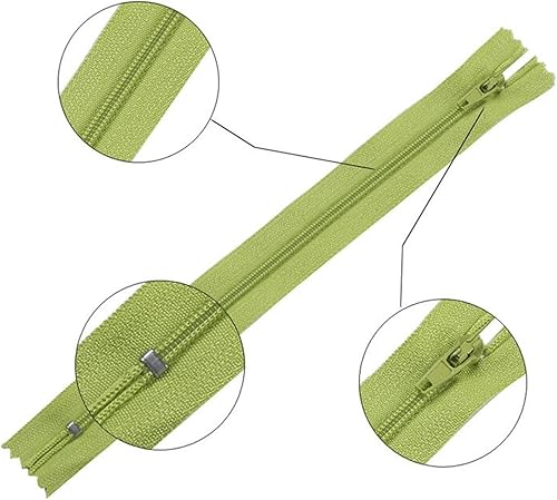 Miniatura 2 de Cierre de tela, 10 cremalleras de nailon para manualidades de costura a medida, cremalleras de nailon, para coser de 3 a 24 pulgadas, para coser