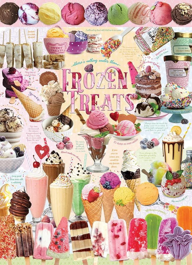 Cobble Hill - Rompecabezas de 1000 piezas, Frozen Treats - Póster de muestra incluido