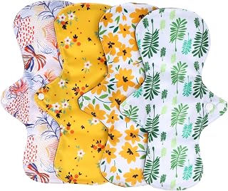 NIYANGLE Womens Incontinence Pads 4Pcs Bamboo Charcoal Pad organic Reusable Pads Panty Liner Napkin natural l07 set Period Pad Reusable Pads Menstrual Pad
