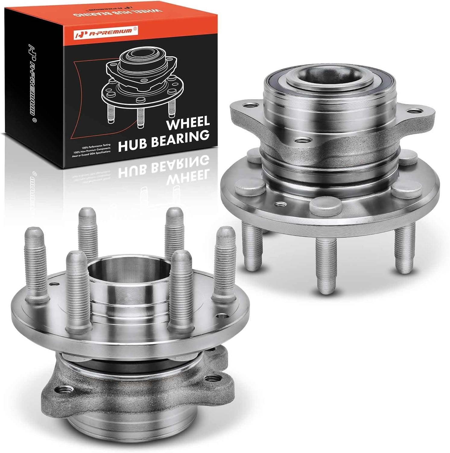 A-Premium 2 x Front Wheel Bearing and Hub Assembly with 6-Lug Compatible with Chevrolet Colorado 2015-2022 & GMC Canyon 2015-2022, 4WD Only