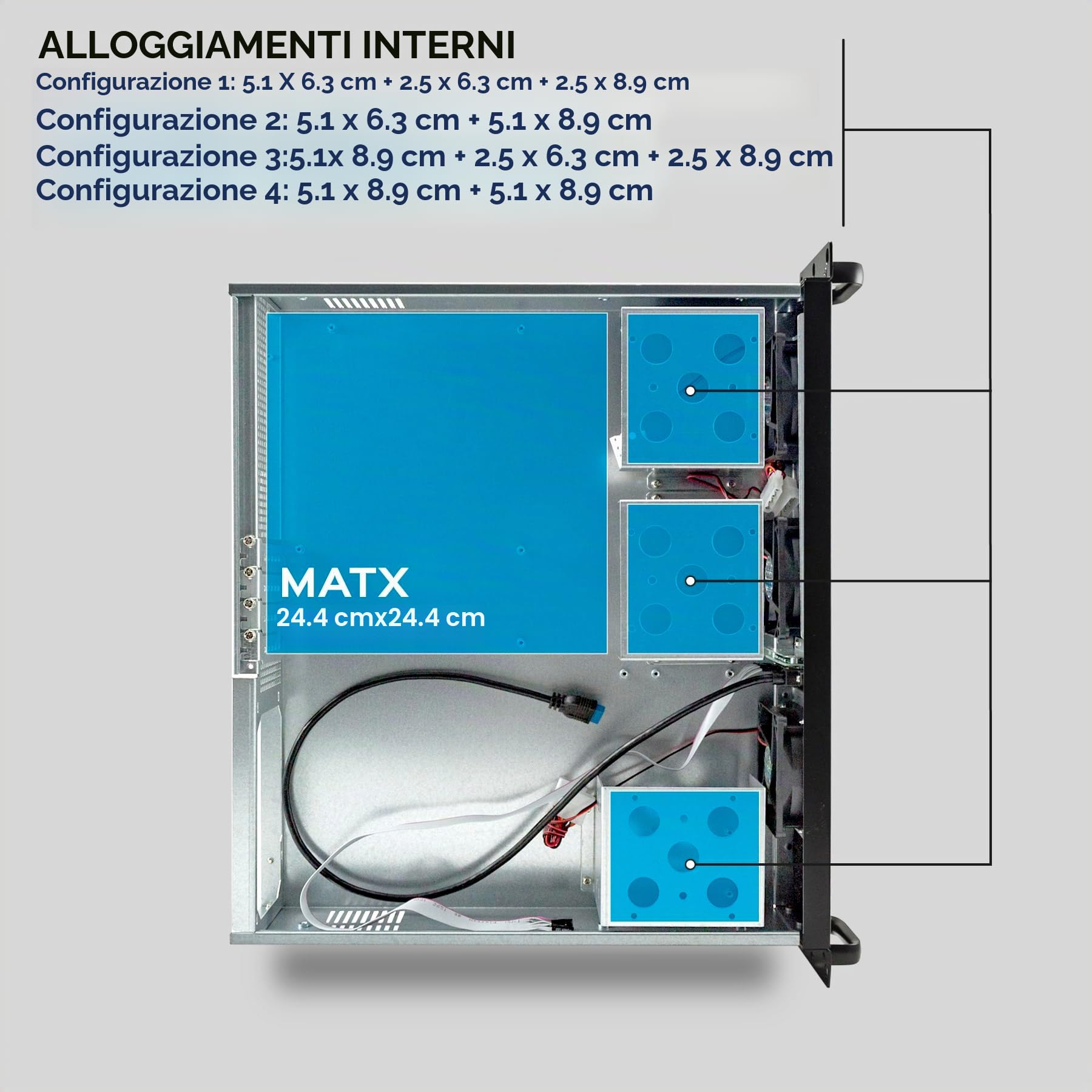 Rack 2129 19" 2U - Argento/Nero - 1 x USB 3.0 + 1 x USB 2.0