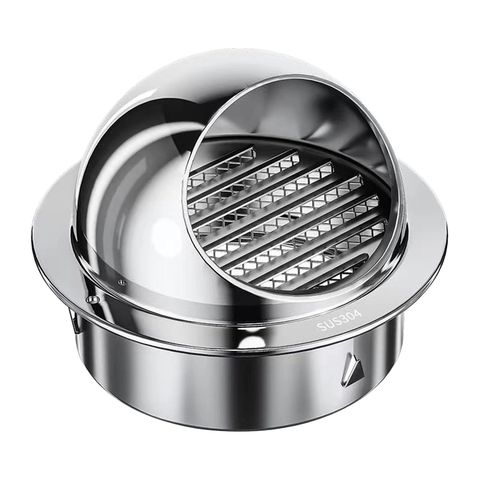 Registres, Grilles Et Bouches D'AéRation, Grille AéRation Ronde, Grille Aeration Reglable, Pour éChappement Mural Externe Pour Caravane Cuisine Salle De Bain 100mm(304 Stainless steel,200mm(7.9in))