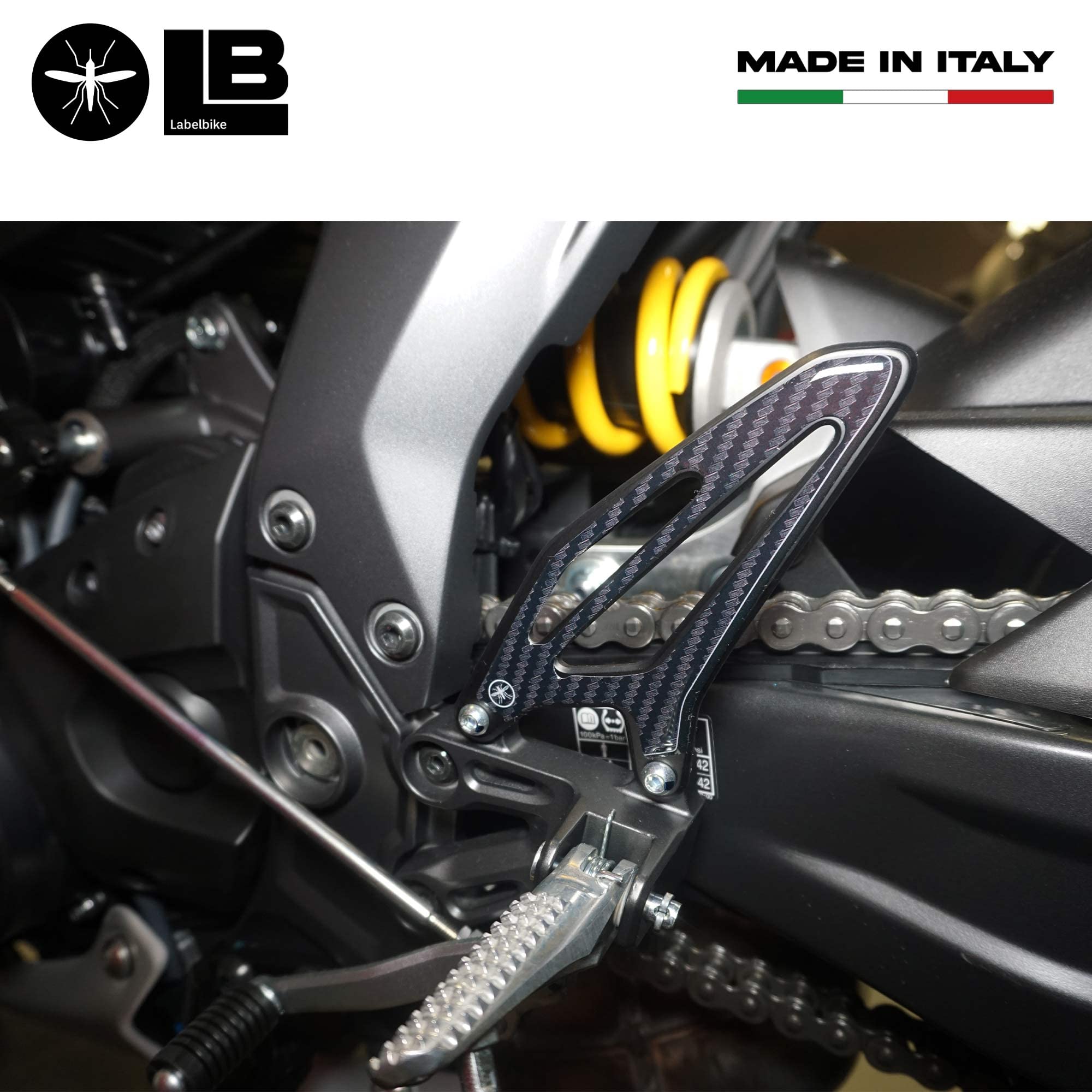 labelbike - Pegatinas 3D Protecciones y Decoraciones Estriberas de Moto Estriberas de Puerta compatibles con Yamaha R7 2021-2024