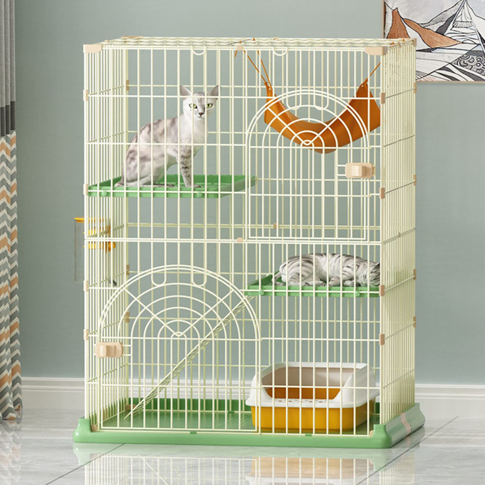 Enclos extérieur pour chats à 3 niveaux modulable et sûr