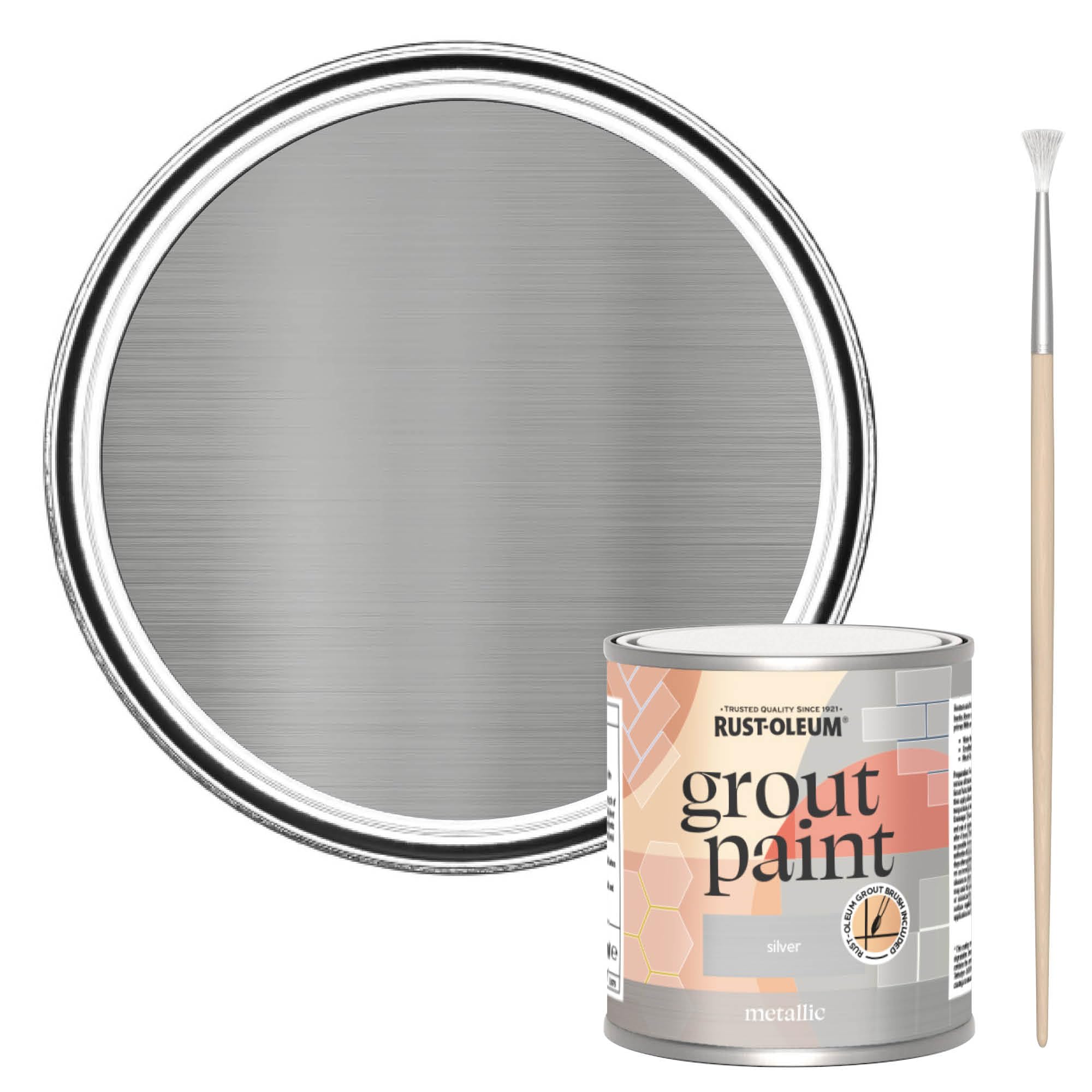 Rust-OleumMetallic Ultra-Durable Grout Paint - Silver 250ml