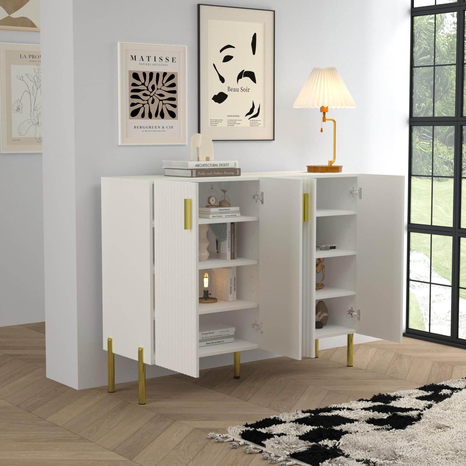 Armadio Da Cucina Con Piano Di Lavoro, Ampio Buffet Con Ante, Perfetto Per Sala Da Pranzo E Non Solo