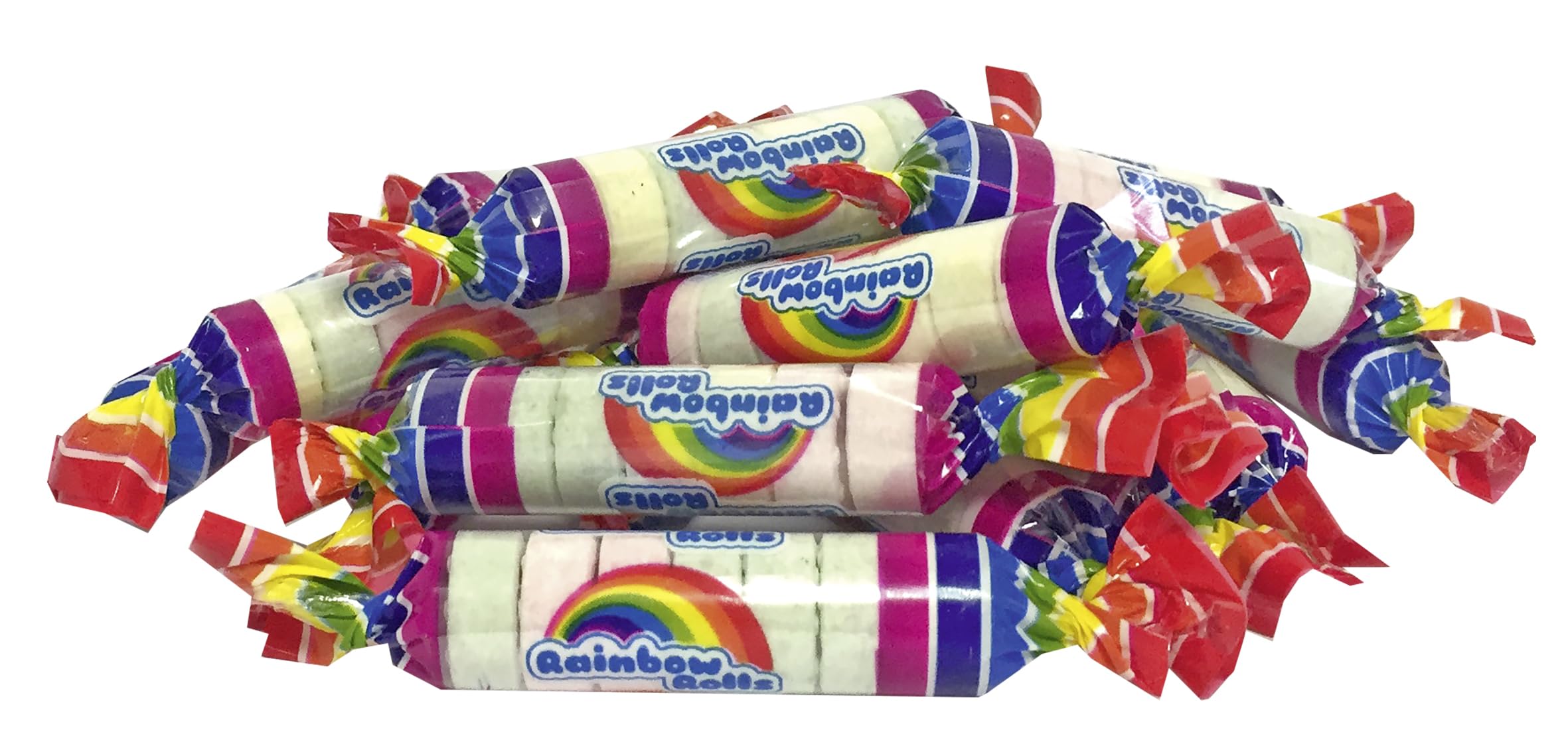 Tise Süsswaren Rainbowrolls Traubenzucker Karton (12x200 Stück) Perfektes Wurfmaterial für Karneval, Fasching, Halloween, St. Martin (12x500g)
