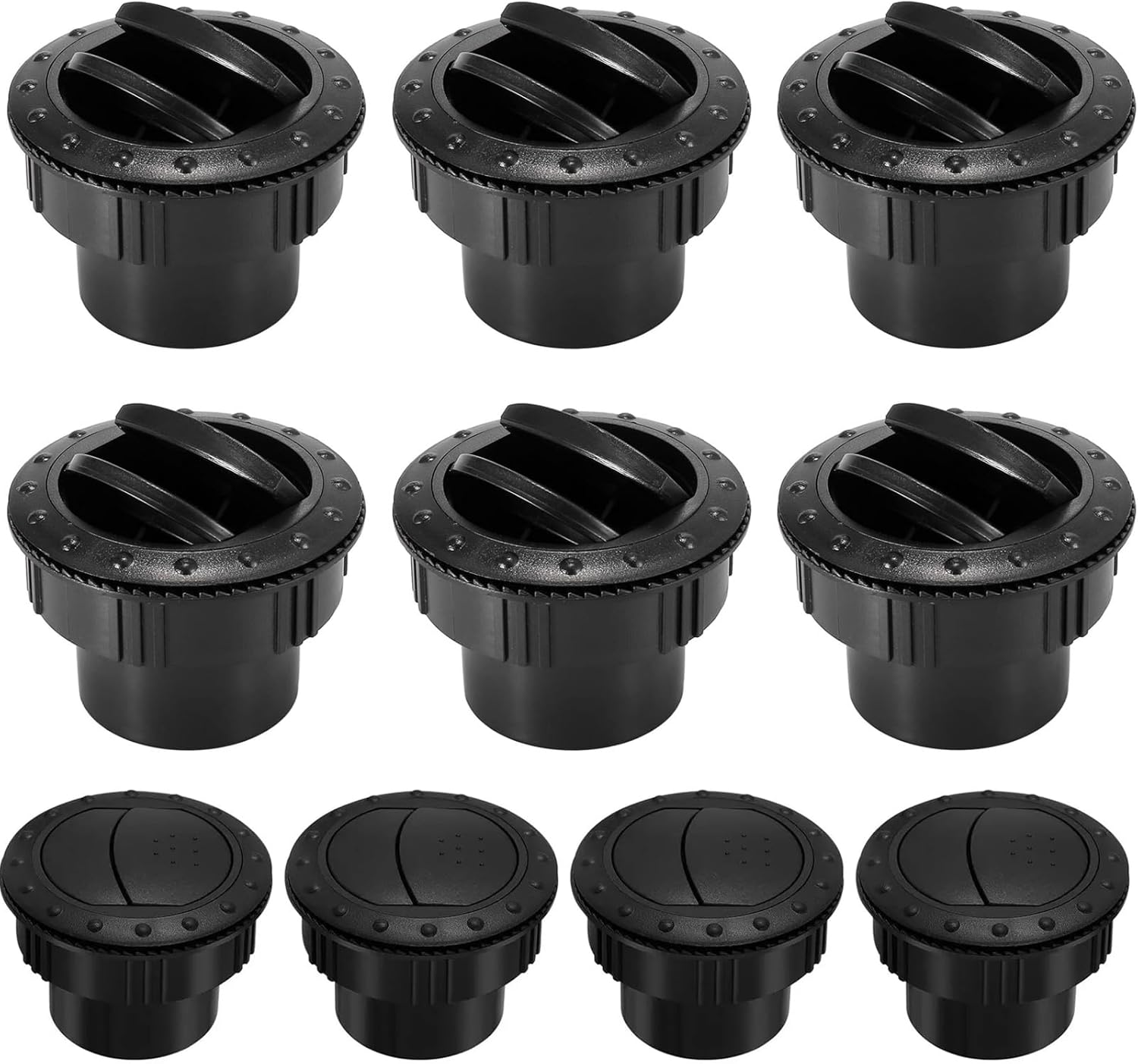 10 PCS 2.75inch Dashboard Air Conditioning Round Roof Black Outlet Vent Exhaust Grille Side Air Ventilation Furniture for Car RV ATV Bus Boat