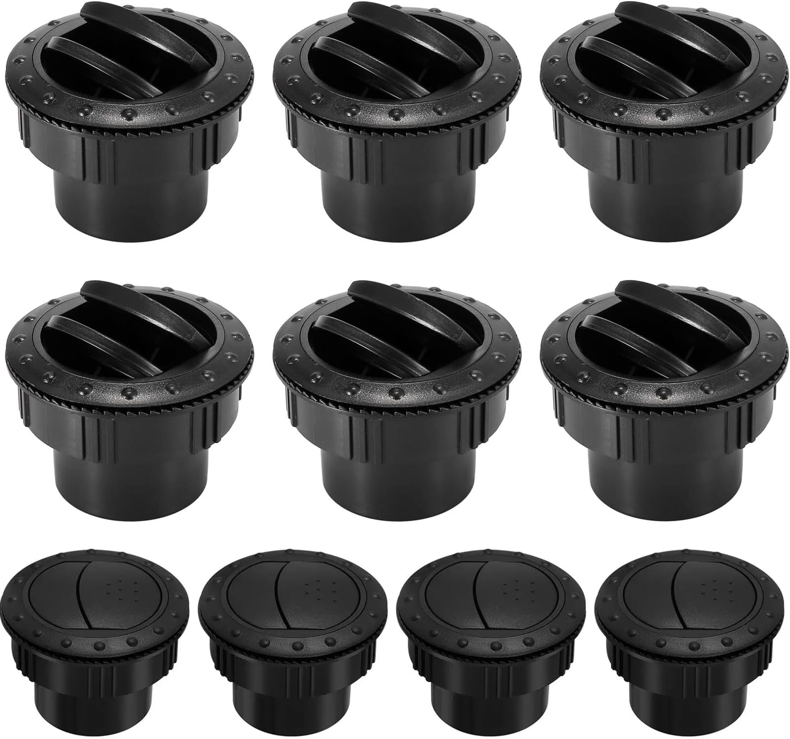 SyLabY10 PCS 2.75inch Dashboard Air Conditioning Round Roof Black Outlet Vent Exhaust Grille Side Air Ventilation Furniture for Car RV ATV Bus Boat