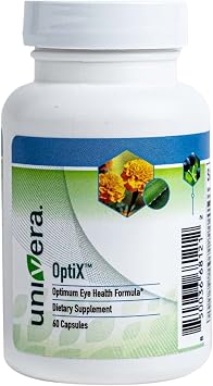 Univera OptiX Eye Health Supplement, Eye Vitamins with Lutein, Zeaxanthin & Bilberry, Vision Support Supplement with Vitamin C, Zinc & Selenium, Daily Visual Comfort, 30 Day Supply