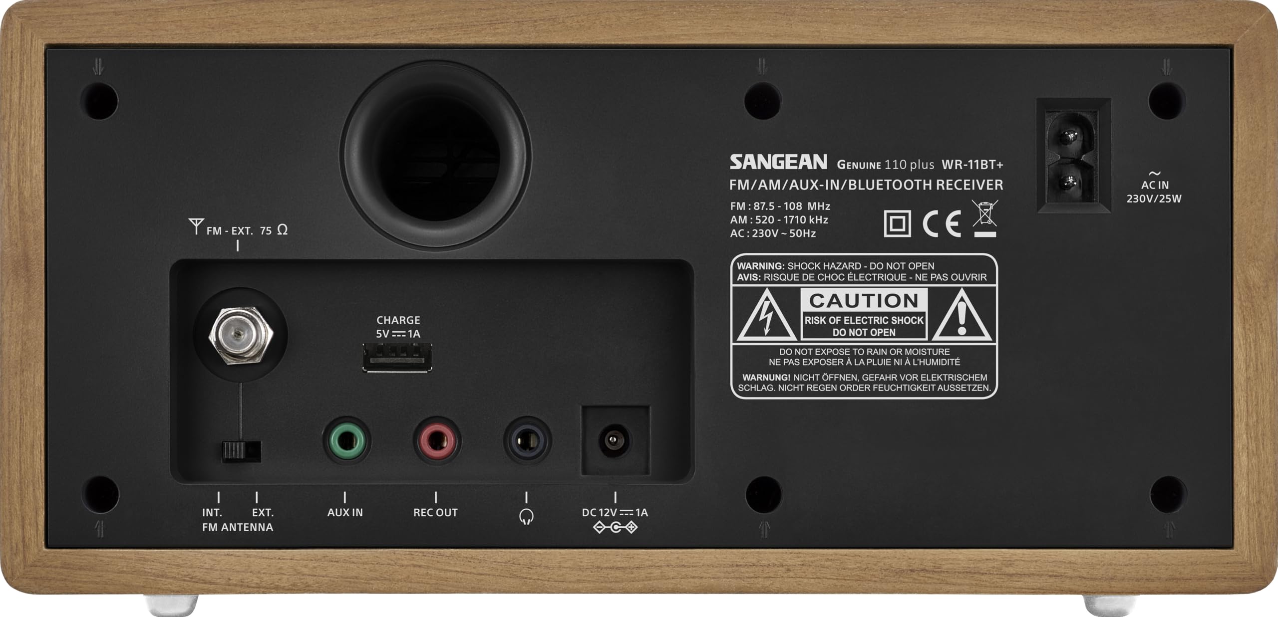 Sangean WR-11 Retro Desktop-Radio mit UKW/MW-Tuner - Kopfhöreranschluss - Holzegehäuse Braun