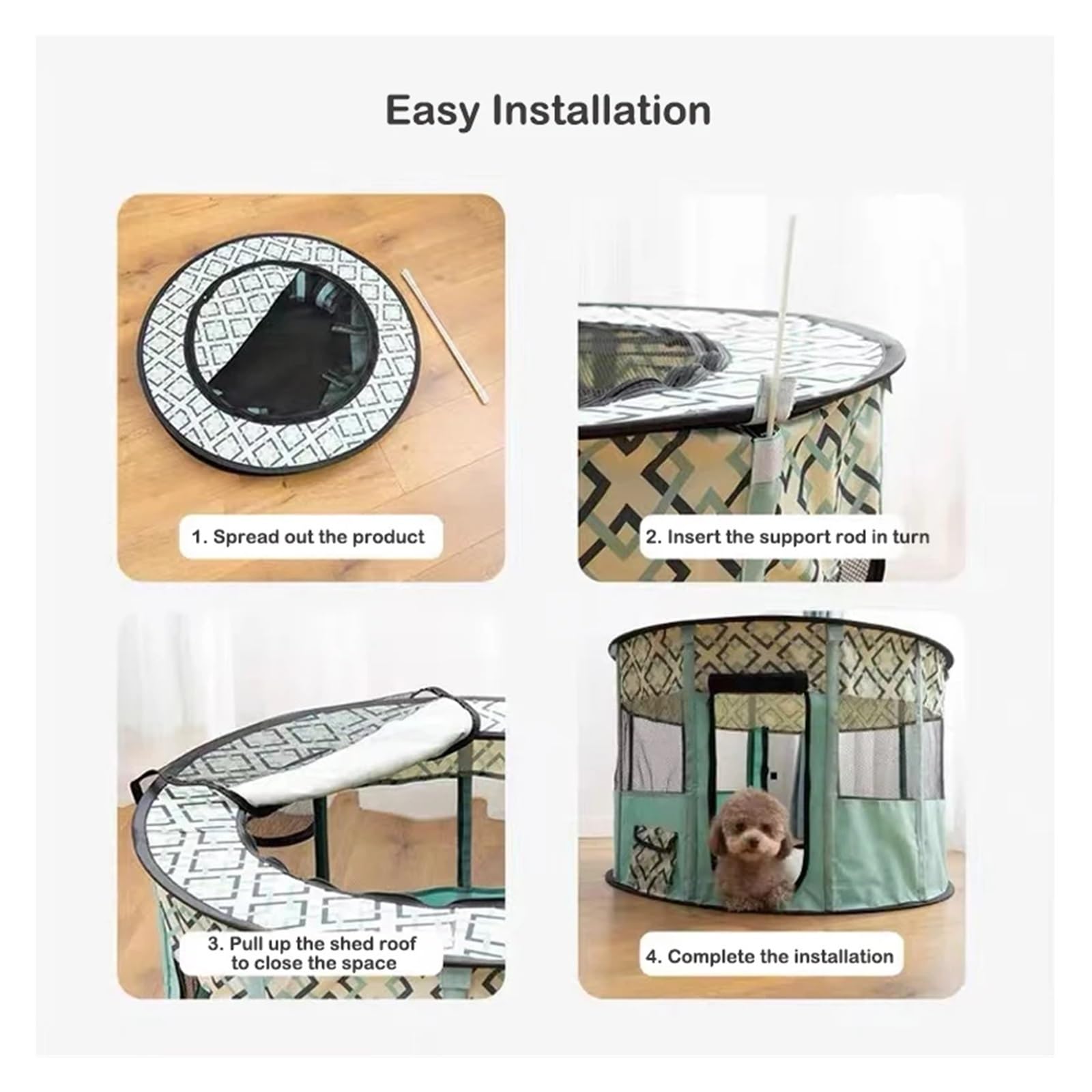 Tentpour animaux de compagnie Tente for chat et chien, salle d'accouchement, cage octogonale pliable et portable for animaux de compagnie, niche d'extérieur for chien, parc d'intérieur for chiots et c