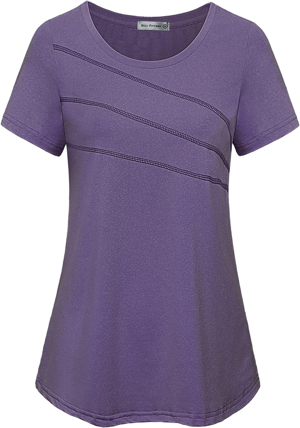 MISS FORTUNE Women’s Exercise Tops for Yoga Hiking Running Gym, Moisture Wicking Ladies Workout Clothes, Women Active Shirts