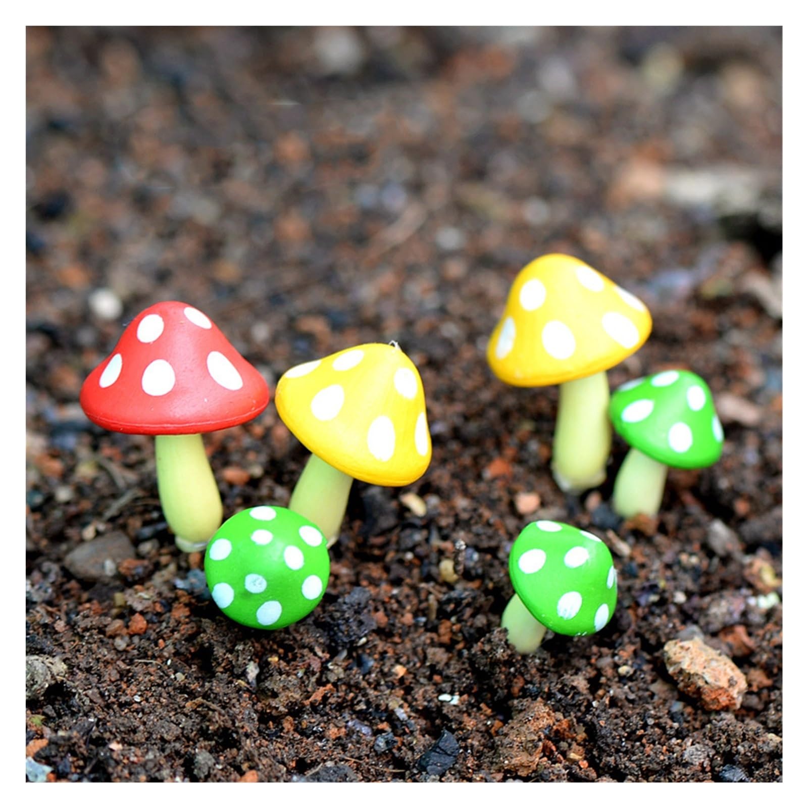 YDMHYLAI Garden Ornaments Miniature Garden Ornament Statue Figurines for Landscape Pot Dollhouse Home Decor, Soft Lightweight(3pcs Mushroom)