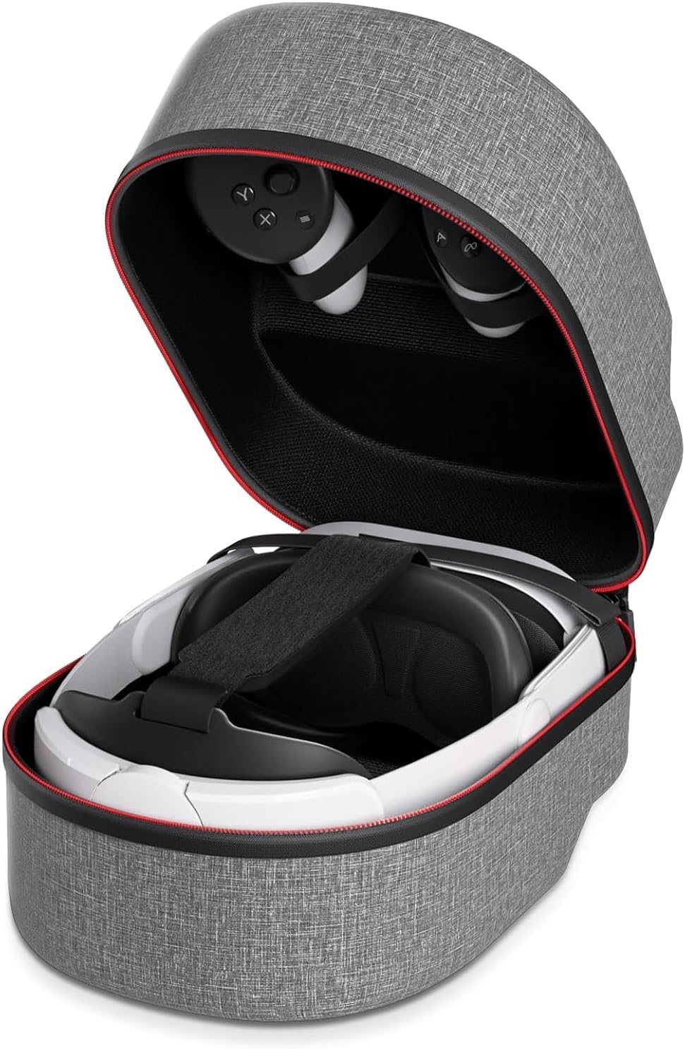 COOWPS Hard Carrying Case for Oculus Quest 2/Meta Quest 3/Vision Pro/Pico 4 VR Headset, Compatible with Elite Strap/Kiwi Design/BOBOVR Head Strap, Full Protection for Travel and Storage