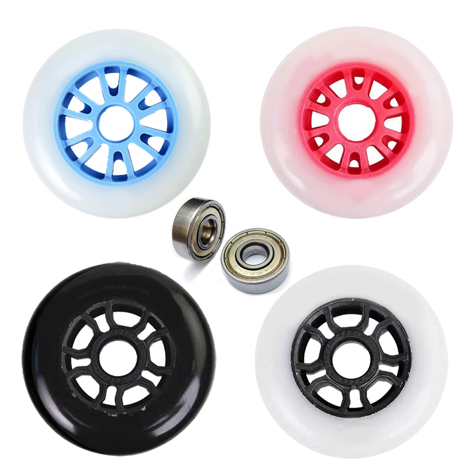 Outdoor Inline Skate Wheels 76mm / 80mm 89A Green HILO SET - Foto 4