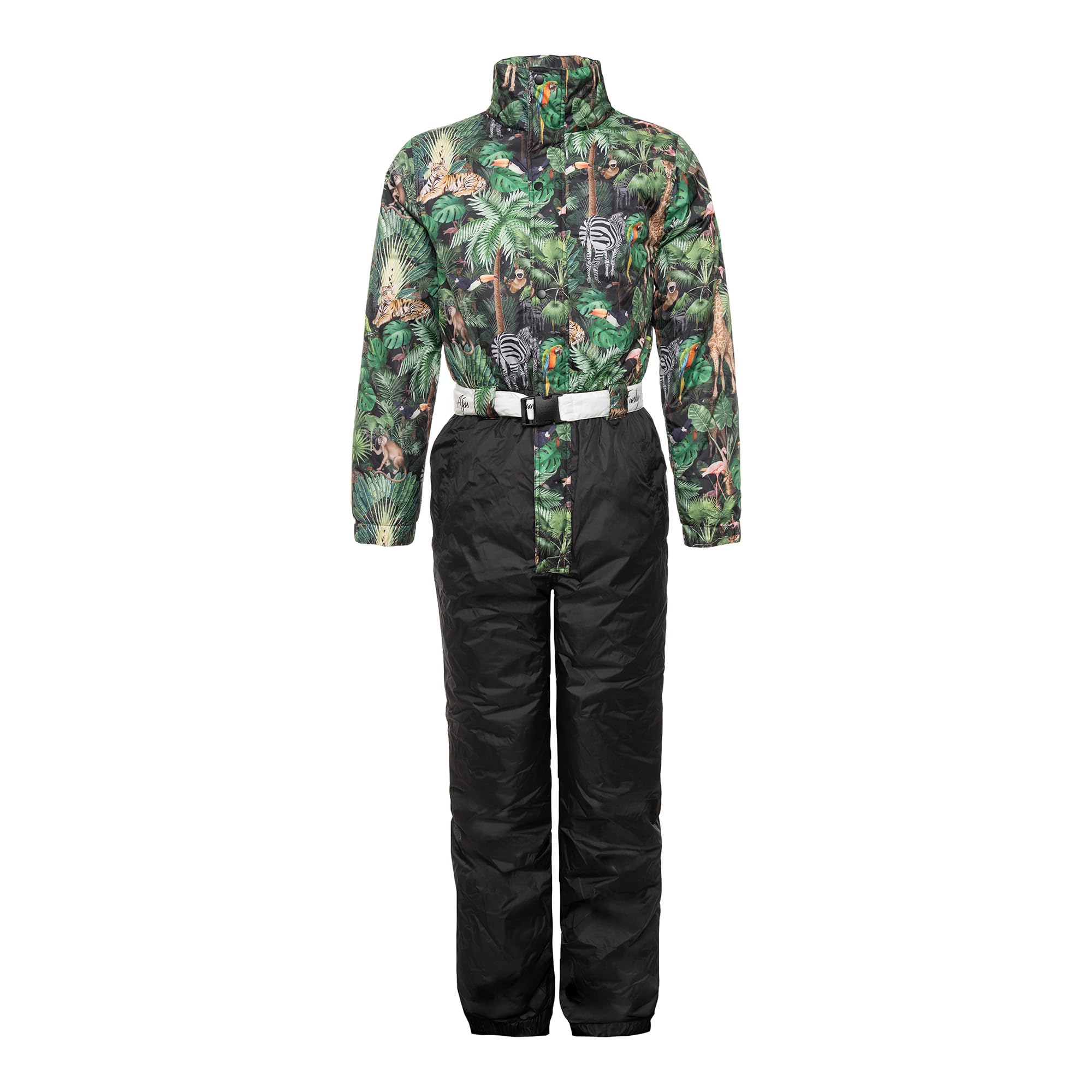 Jungle Skianzug - Unisex Dschungel Retro-Ski-Outfit - Wind- und wasserdicht - Perfekt für Après-Ski - Erhältlich in den Größen S bis XXL