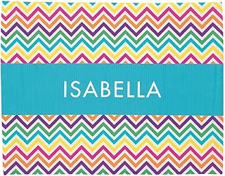 Fox Valley Traders Personalized Rainbow Chevron Pillowcase - Whimsical Bedroom Decor for Kids - Customizable with Name - 100% Cotton - Machine Washable - Fits Standard Pillows - 19