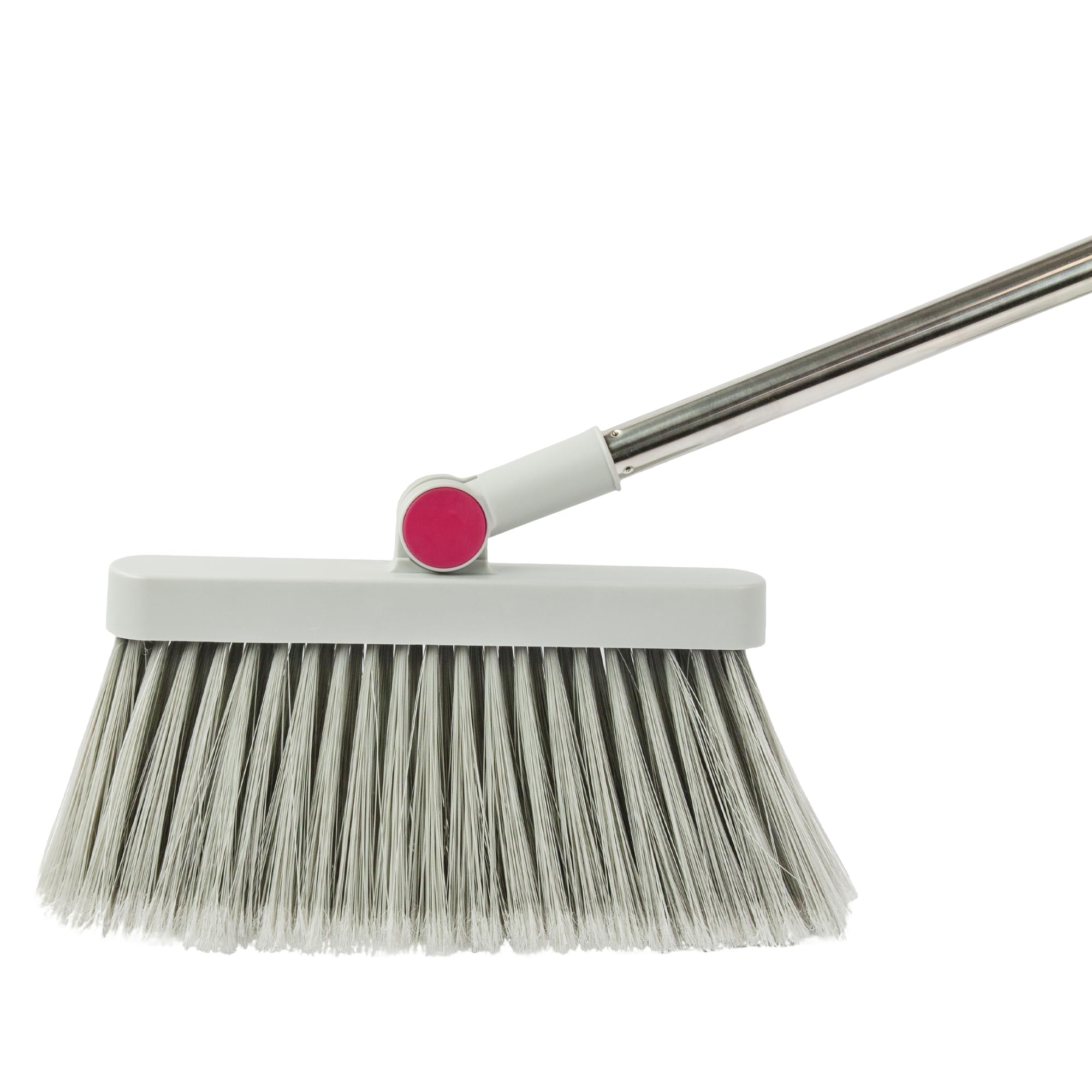 Conjunto Escoba y Recogedor Plegable – Ahorra Espacio – Pala con Plegado Anti-derrames – Dentado Limpia-Fibras – Cabezal Giratorio para rincones – Uso cómodo y Almacenamiento fácil