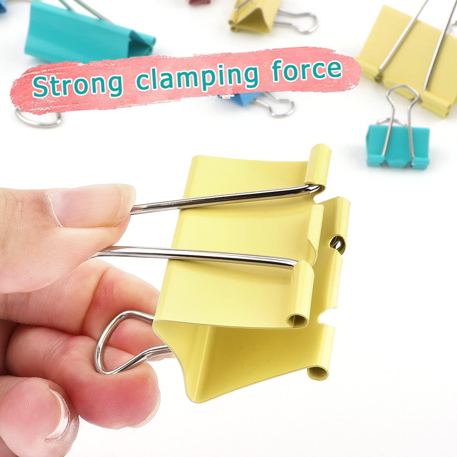ZZTX 24 Pack Large Binder Clips 1.6 Inches Assorted Colors image 4