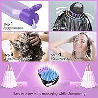 Vista 5 de Cbiumpro Paquete de 2 cepillos de champú masajeador de cuero cabelludo, cepillo exfoliante de silicona ultra suave para el crecimiento del cabello