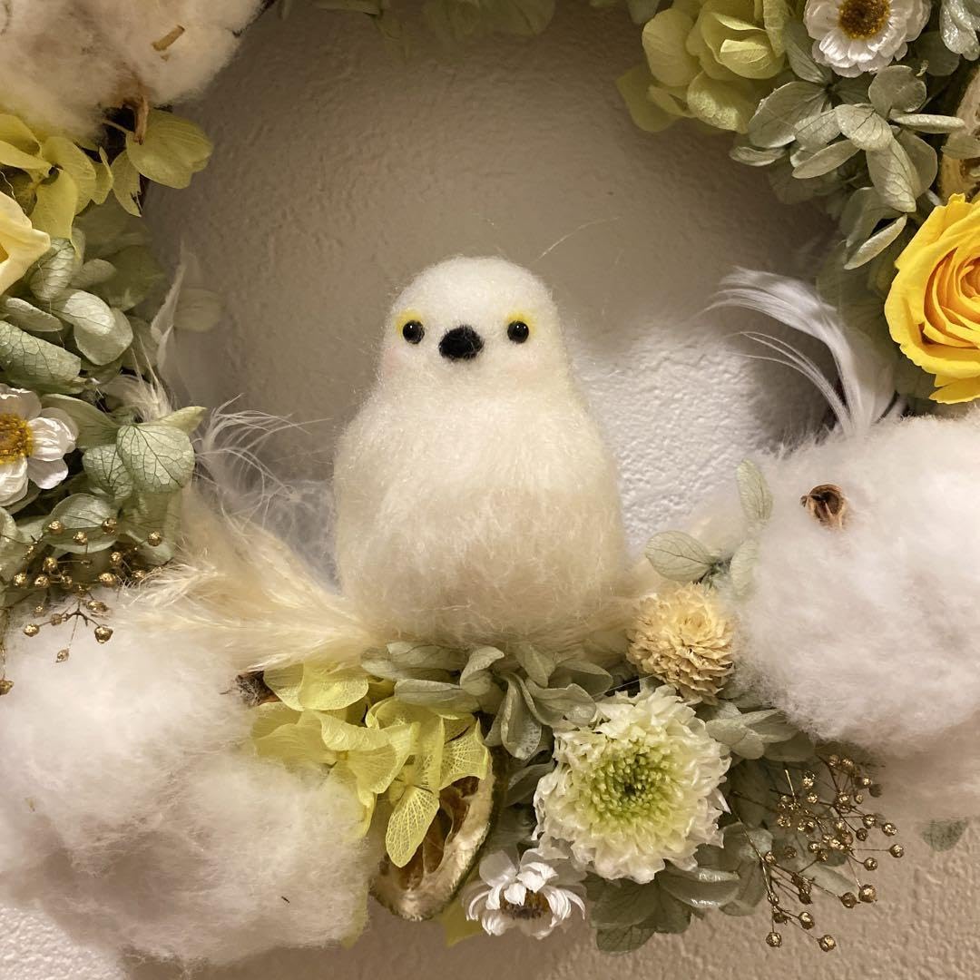 Amazon.co.jp: フラワーリース&羊毛フェルトシマエナガさん : Hobbies