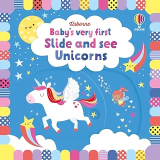Baby's very first slide and see unicorns
