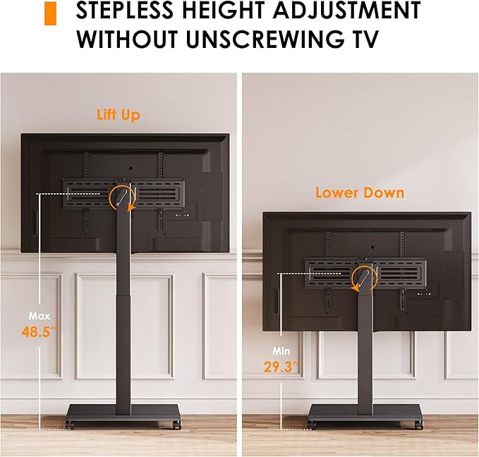Soporte rodante para TV FITUEYES con manivela 32-75 pulgadas miniatura 3
