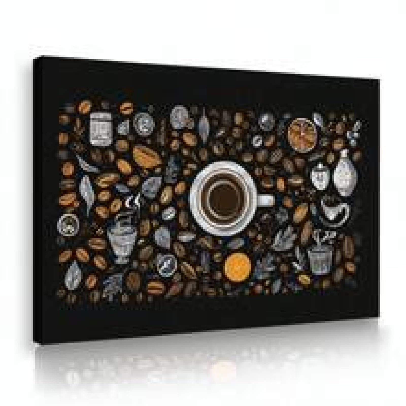 Grains de café œuvre décor drôle sans cadre pour bar