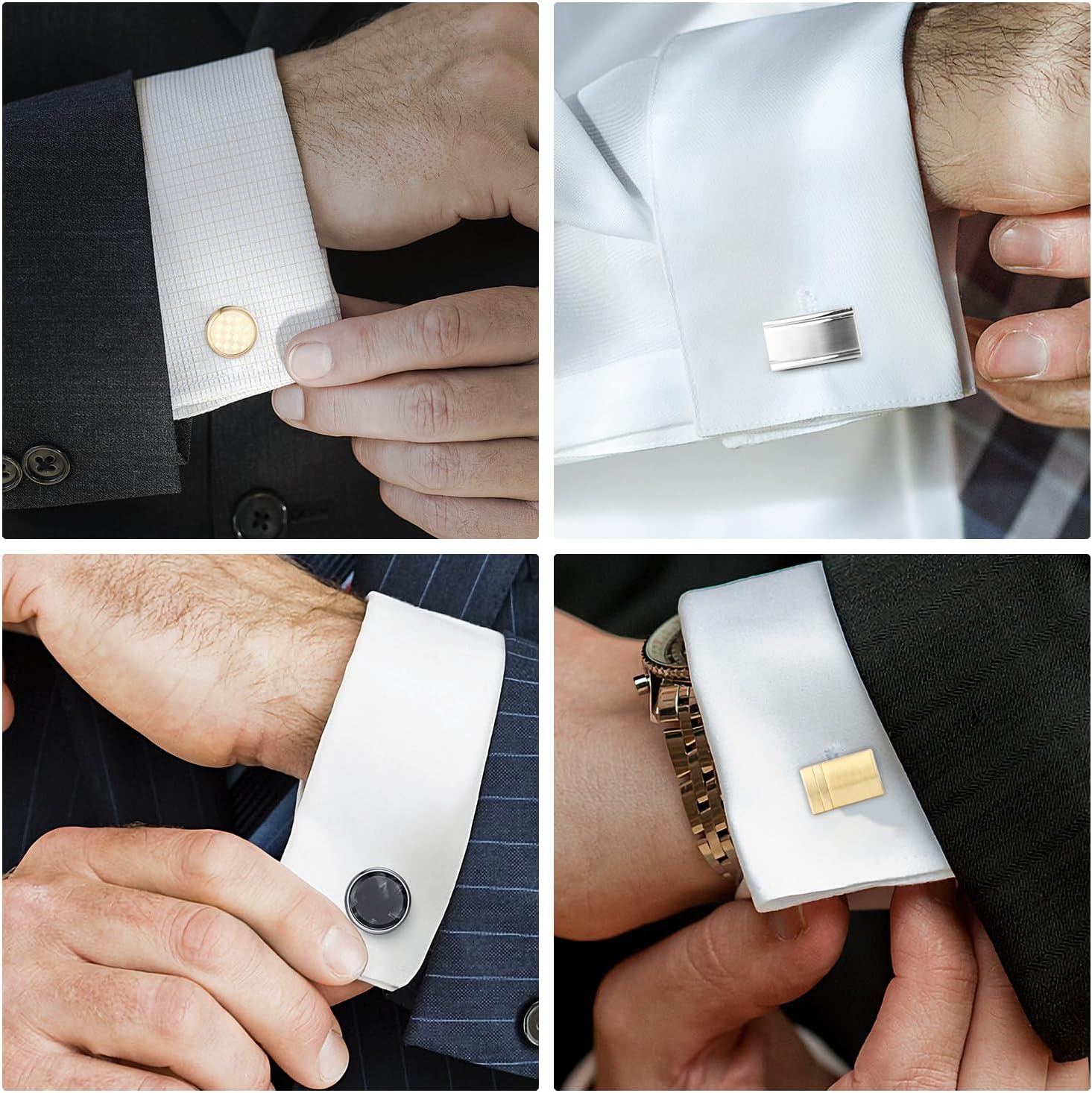 wynameleri Cufflinks 12 Packs Men's Jewelry Gift Cuff Links Set Shirts Buttons Packed in Case - Image 8