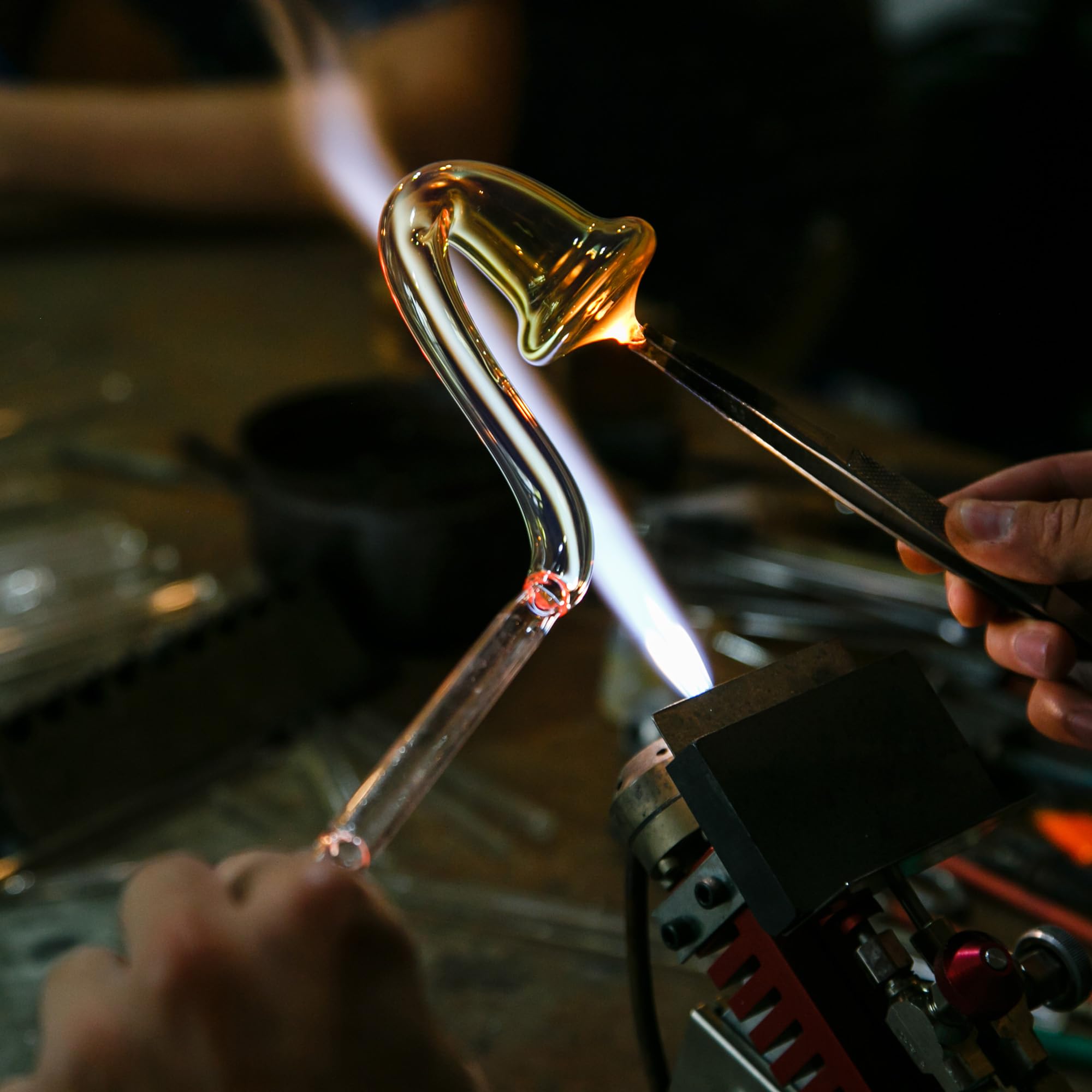 ※専用※ アンティーク フロストガラス チューリップ手描　ビスケットジャー 専用※ アンティーク フロストガラス チューリップ手描