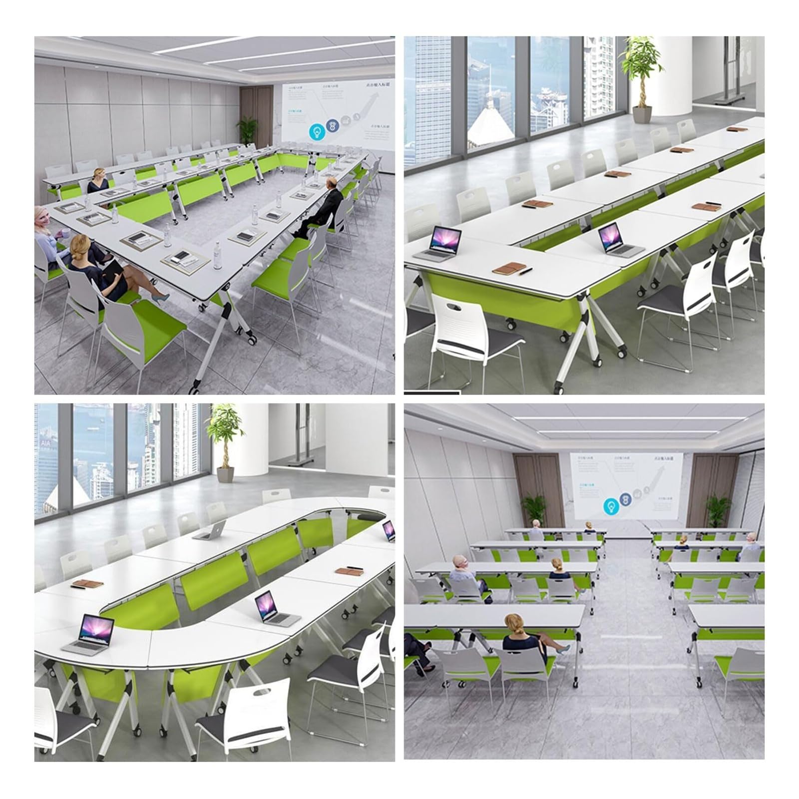 Tavolo riunione versatile collegabile per formazione aziendale, ufficio, eventi, scrivania aziendale tavolo studio (119,4 x 40,6 x 74,9 cm) ideale per lavoro di squadra e attività di gruppo