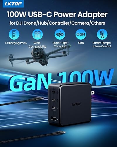 Miniatura 2 de LKTOP Cargador de batería de 100 W Adaptador de corriente USB-C para DJI Mini SeriesAir 3Mavic 3 Series, DJI RCRC2N1N2RC ProRC Pro Plus Control